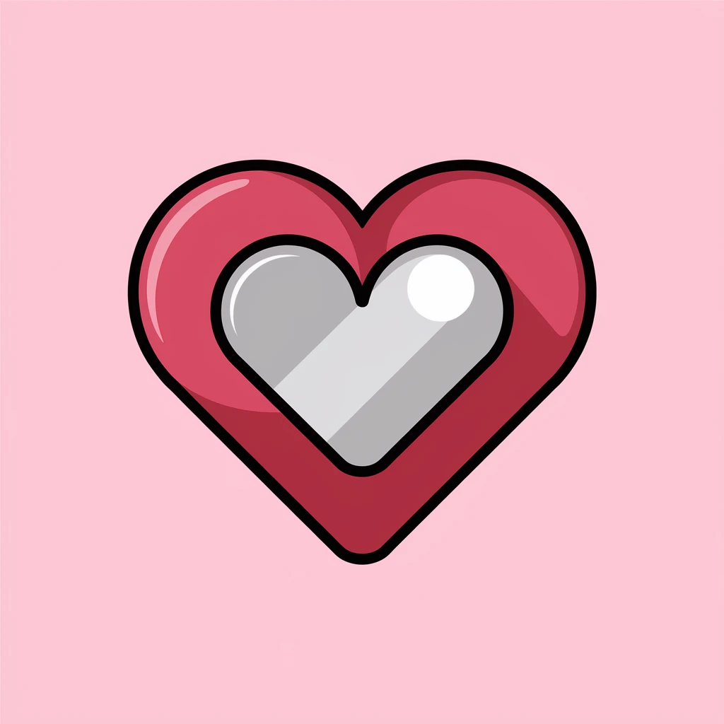heart with a transparent center emoji