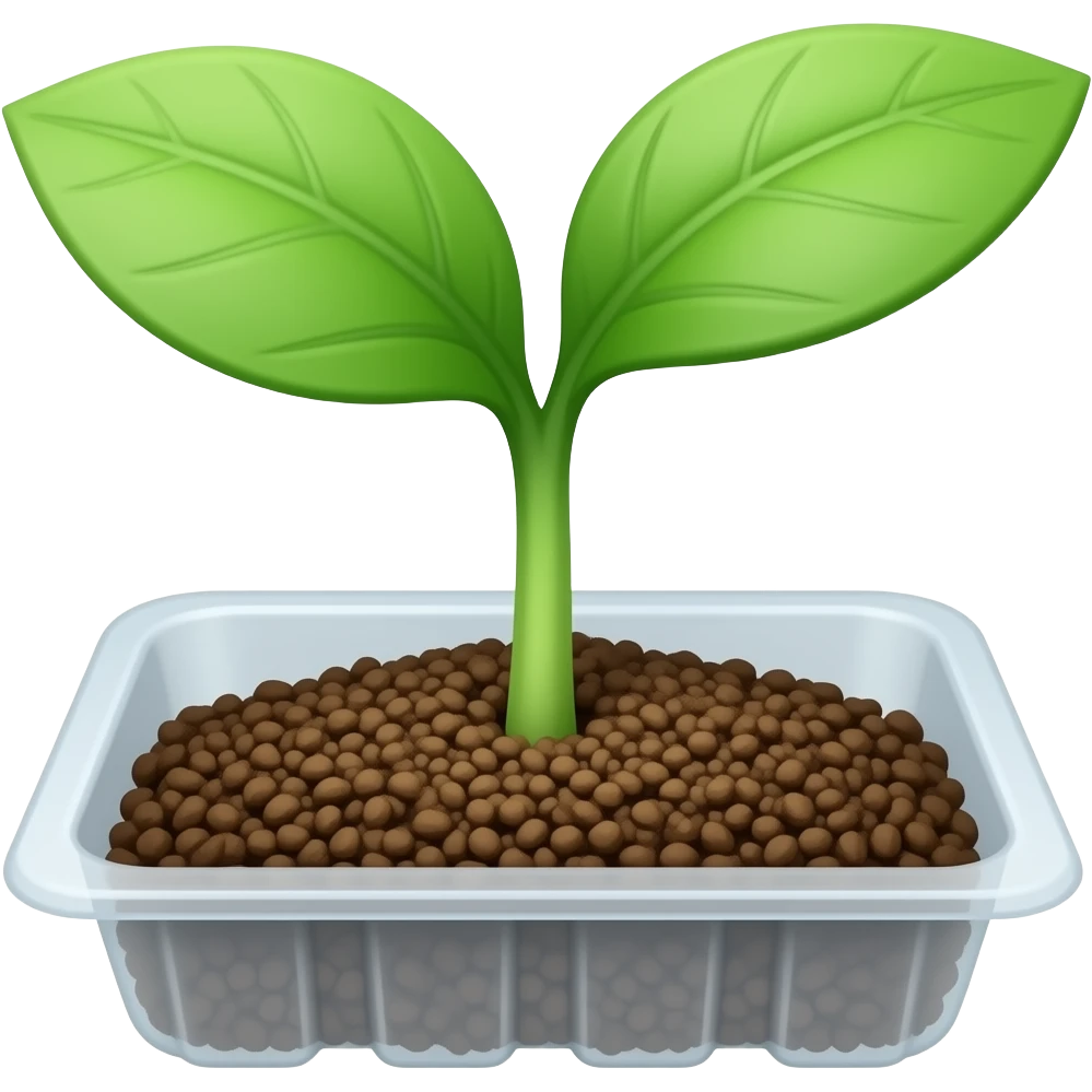 Росток прорастает из пластика emoji