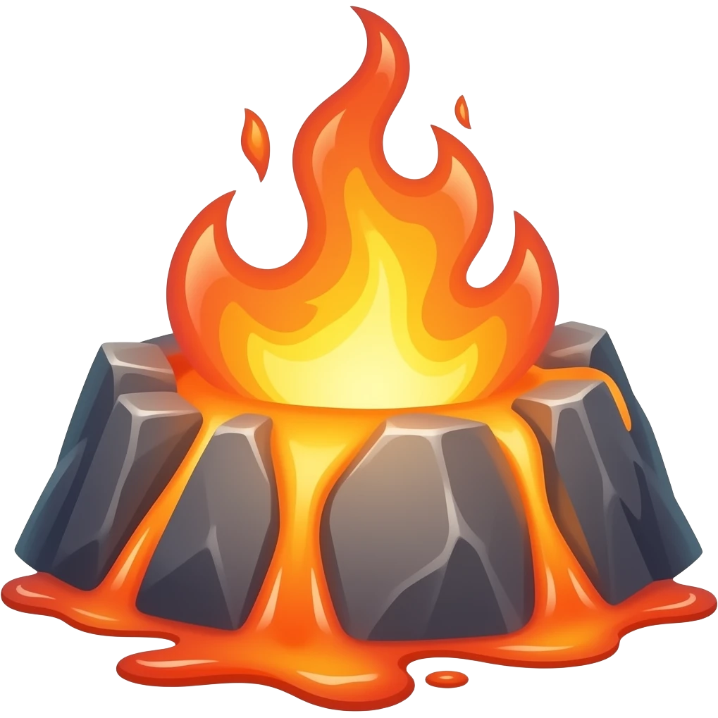 Simple red hot melting metal emoji