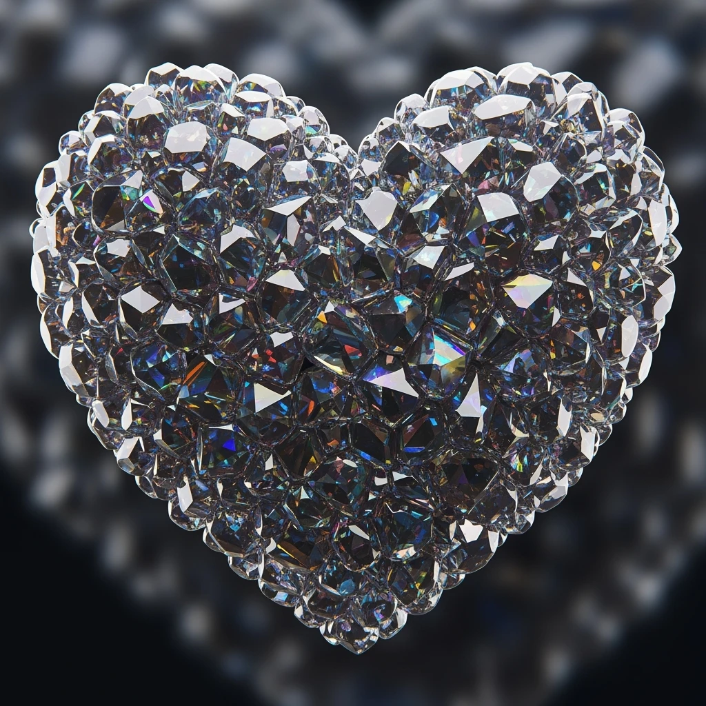 heart with crystal shards, ultra detailed emoji