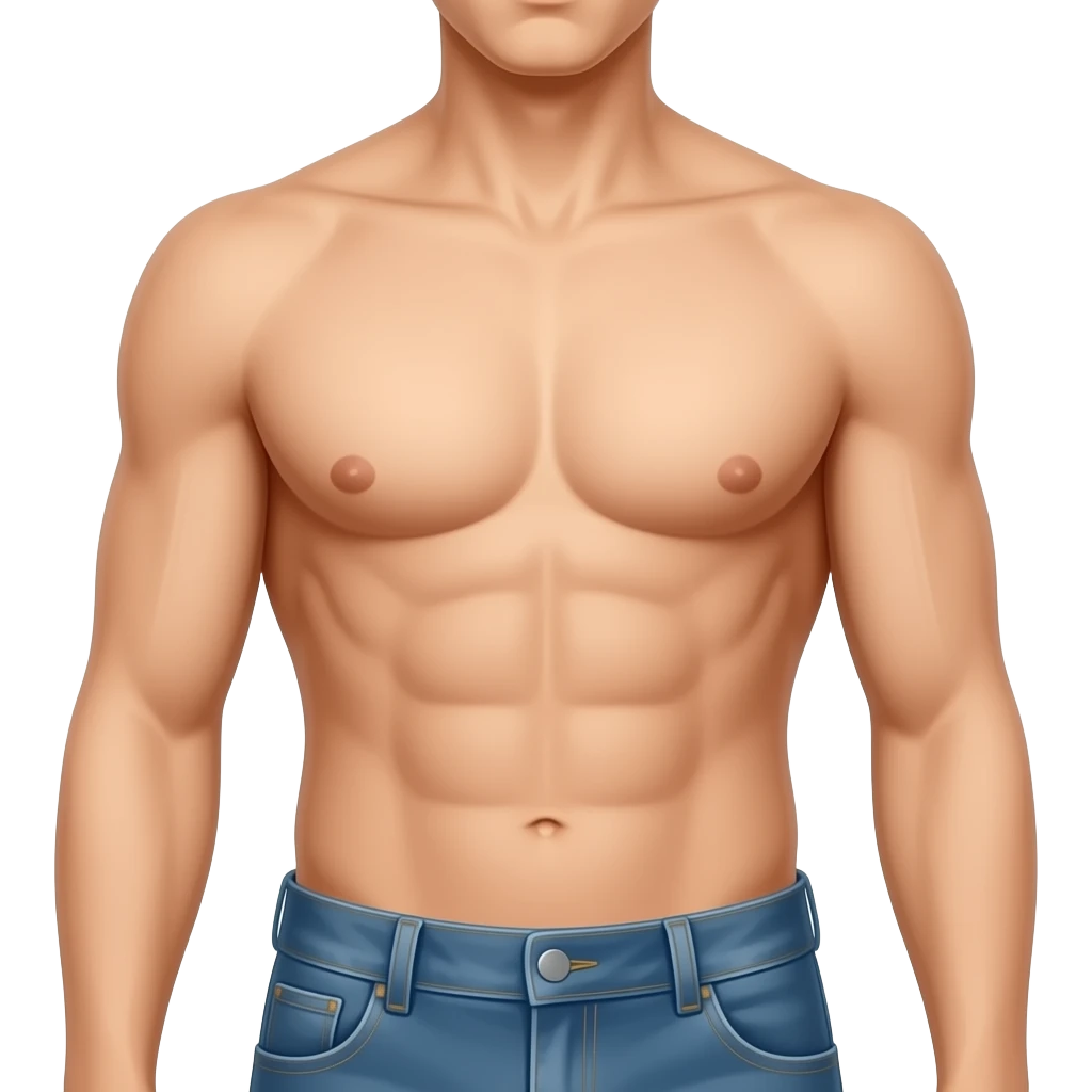 body emoji where chest is zoomed in and head is not part of the emoji and from chest to belly button is seen emoji