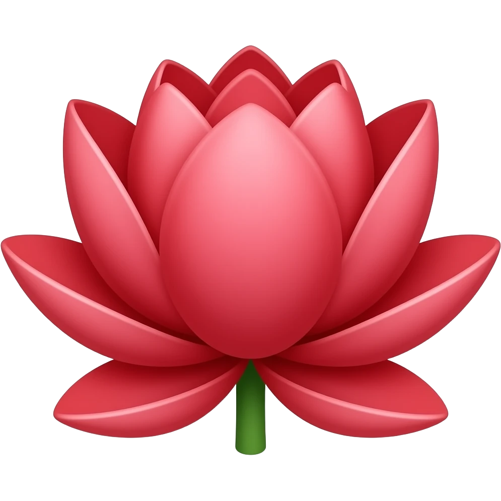 Red lotus with a stem emoji