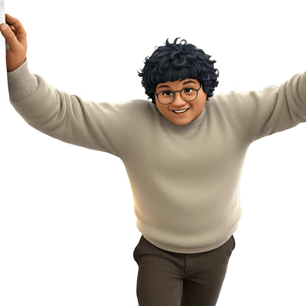 smiling boy in sweater indoors emoji