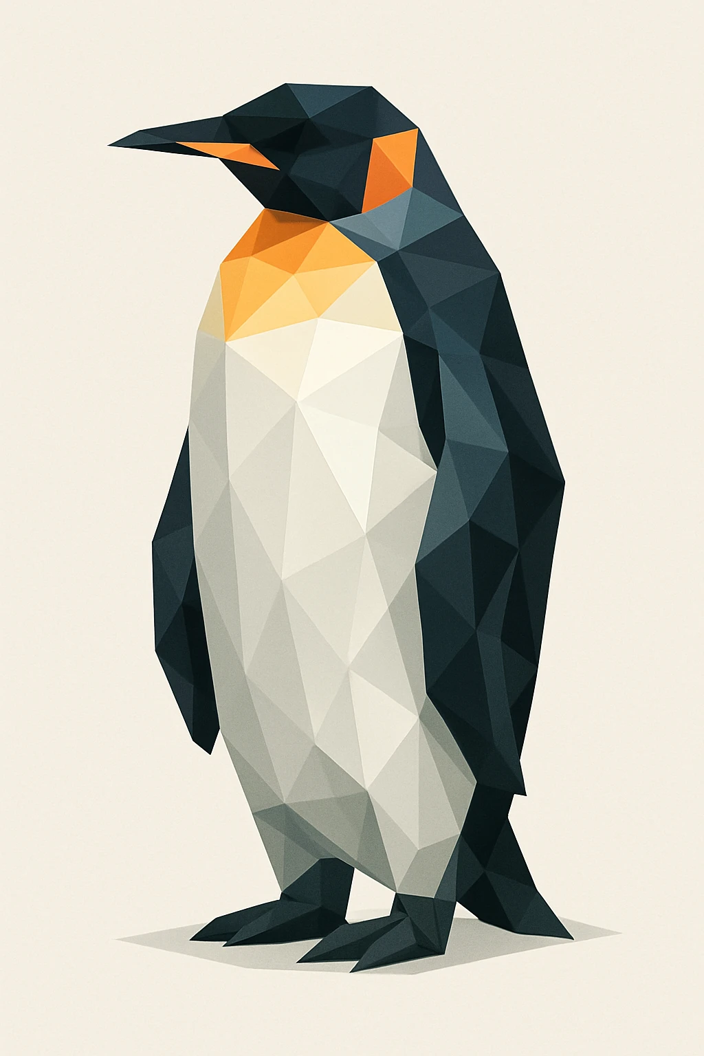 penguin in low-poly polygonal style emoji