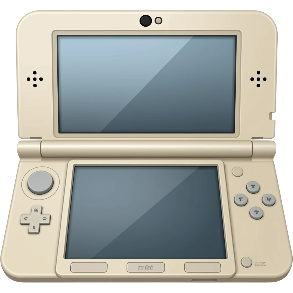 Consola Nintendo 3DS en color beige en dibujo 3D emoji
