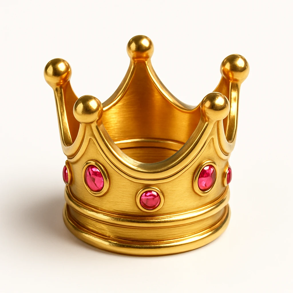 small crown golden with pink gems emoji