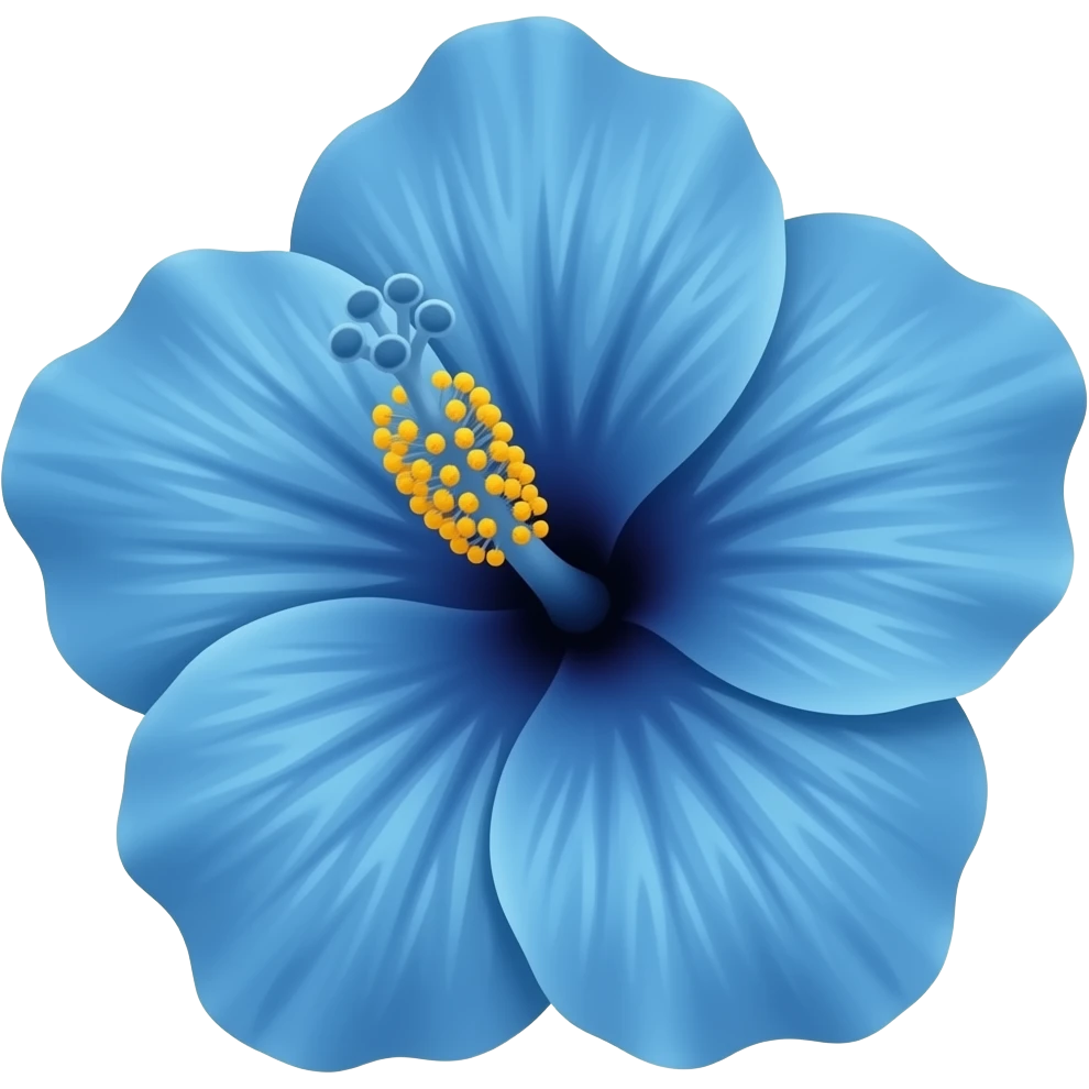 Blue hibiscus emoji
