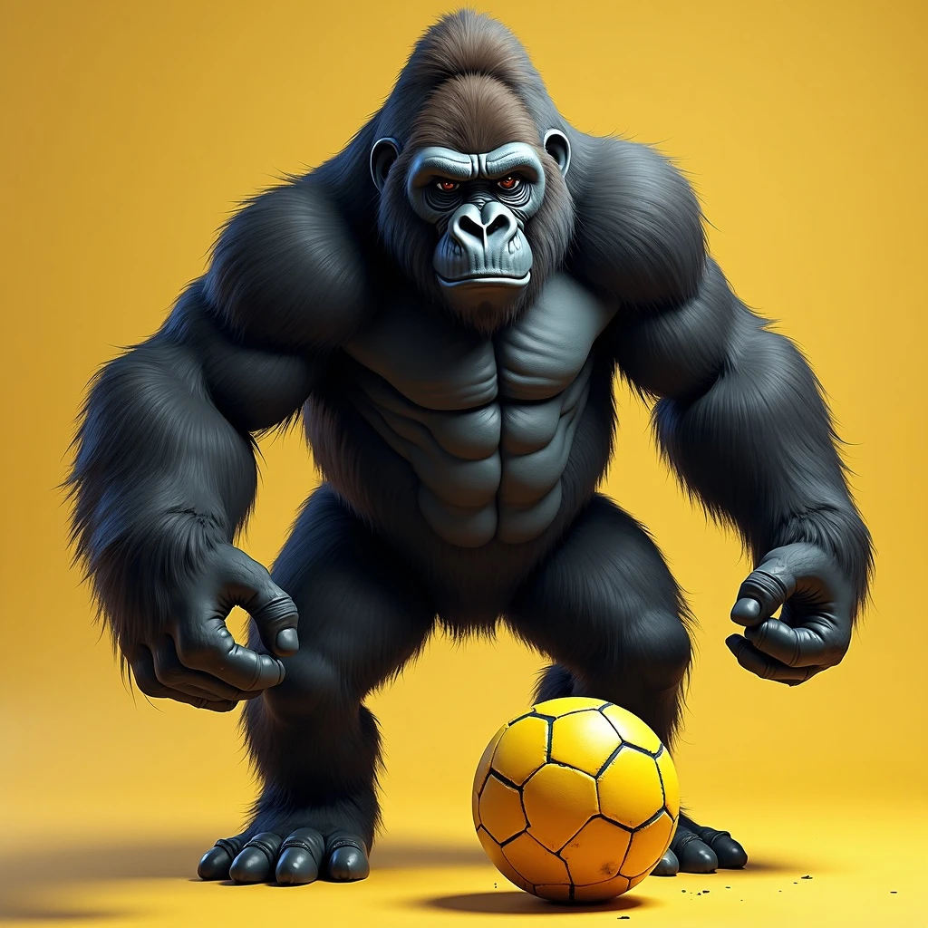Gorilla with yellow kickball emoji