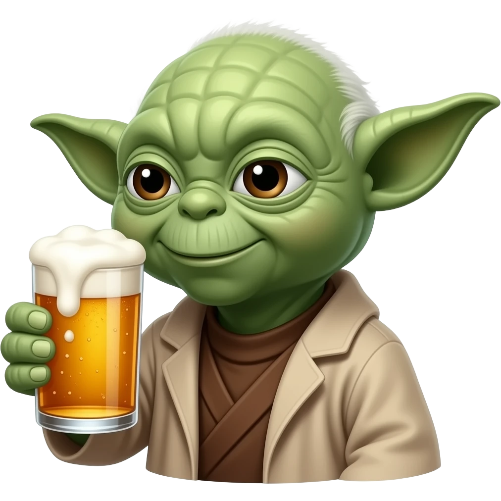 yoda qui boit une bière emoji