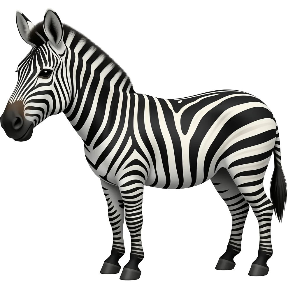 2d cartoon mix donkey and zebra emoji