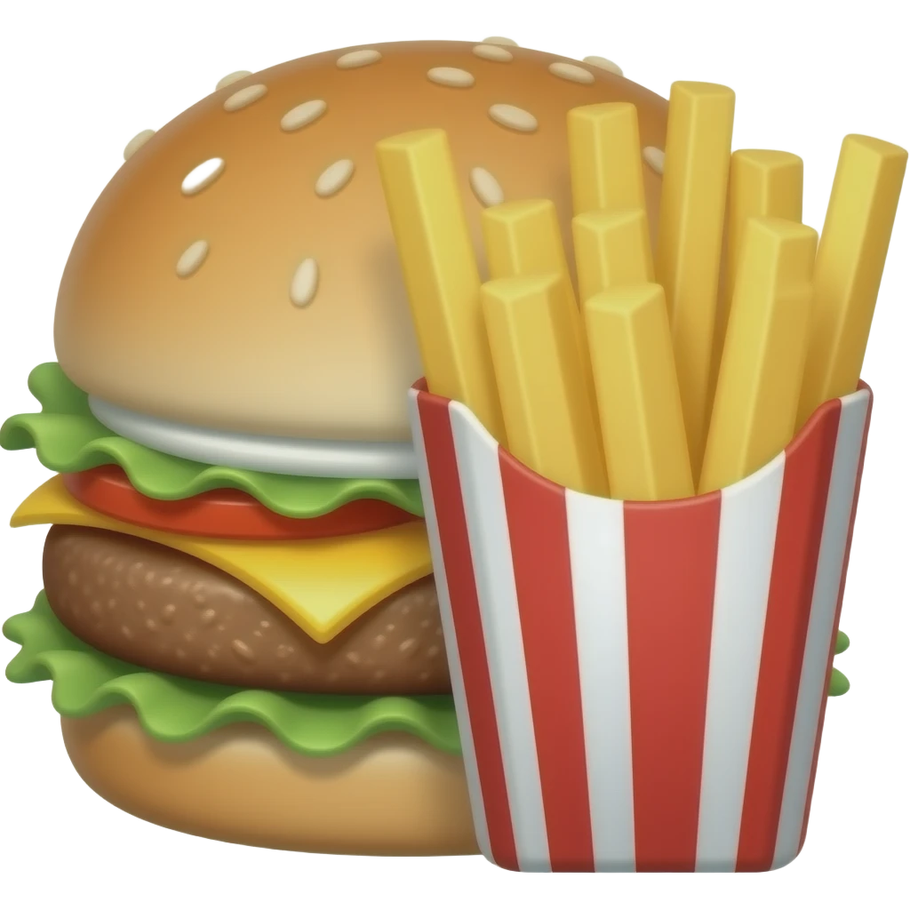 burger and fries emoji