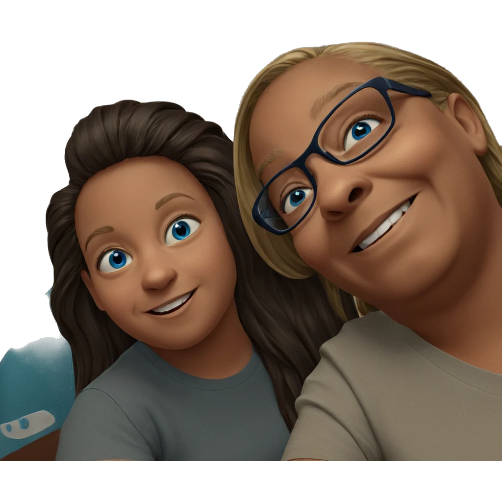 smiling girl with blue eyes emoji