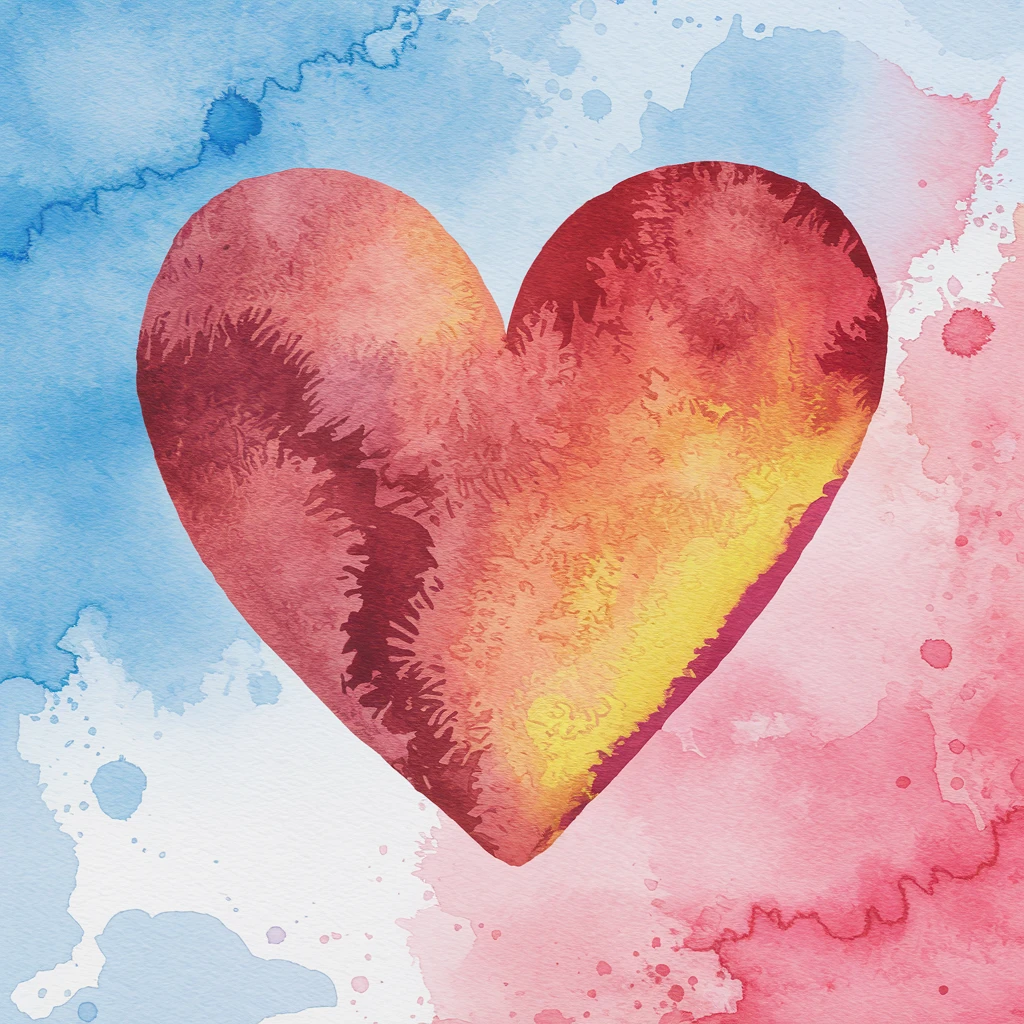 heart with a watercolor texture emoji