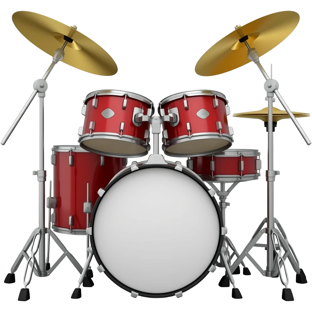 Four Cymbals with stand with four booms emoji