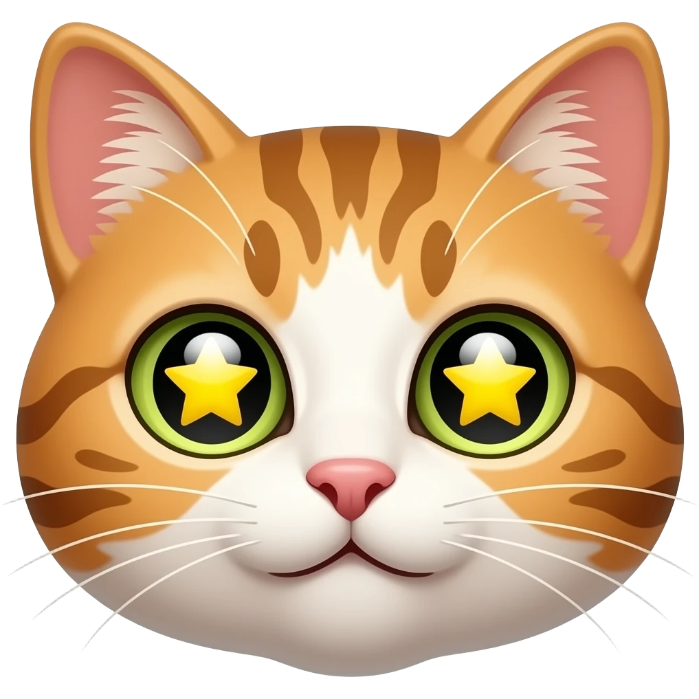 Emoji de un gato con estrellas en los ojos emoji