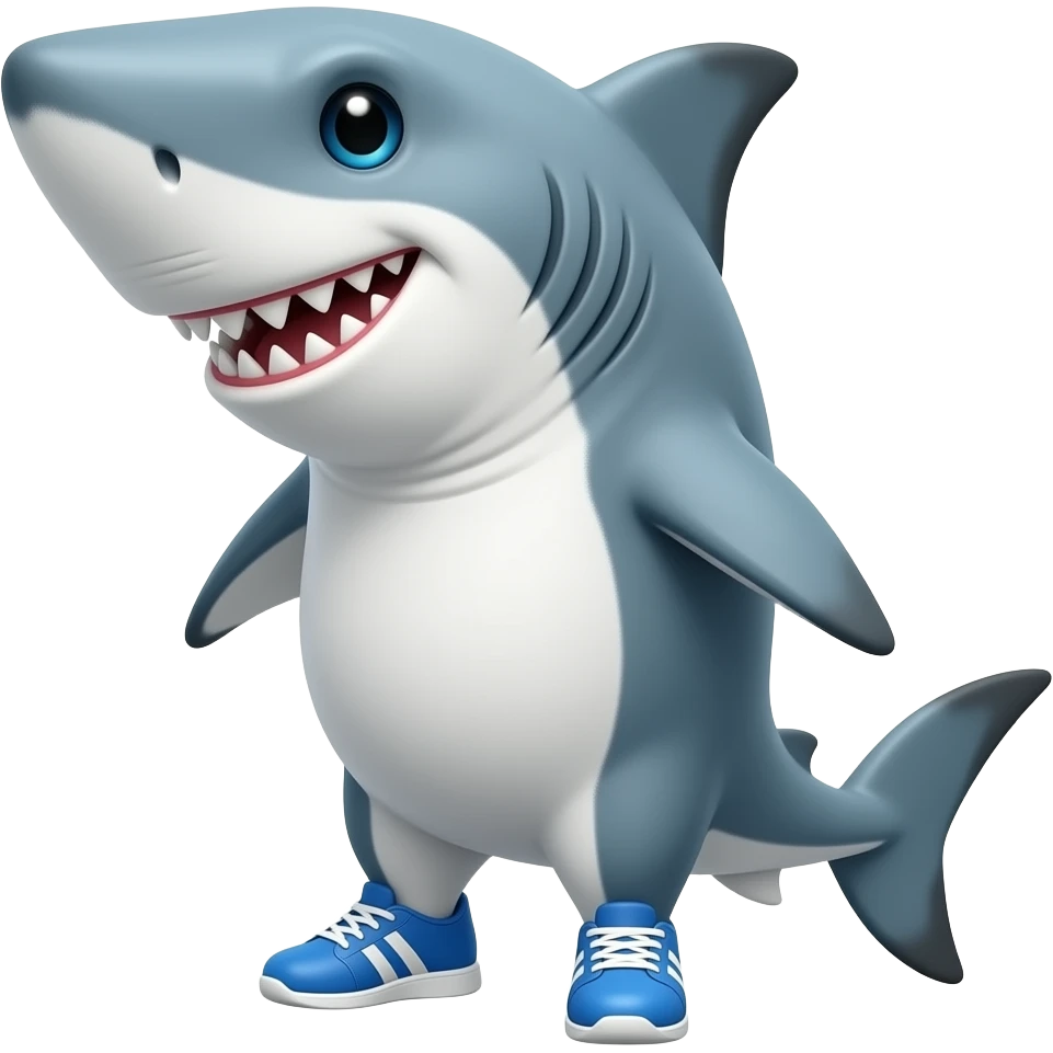 Tiburón con tenis azules emoji