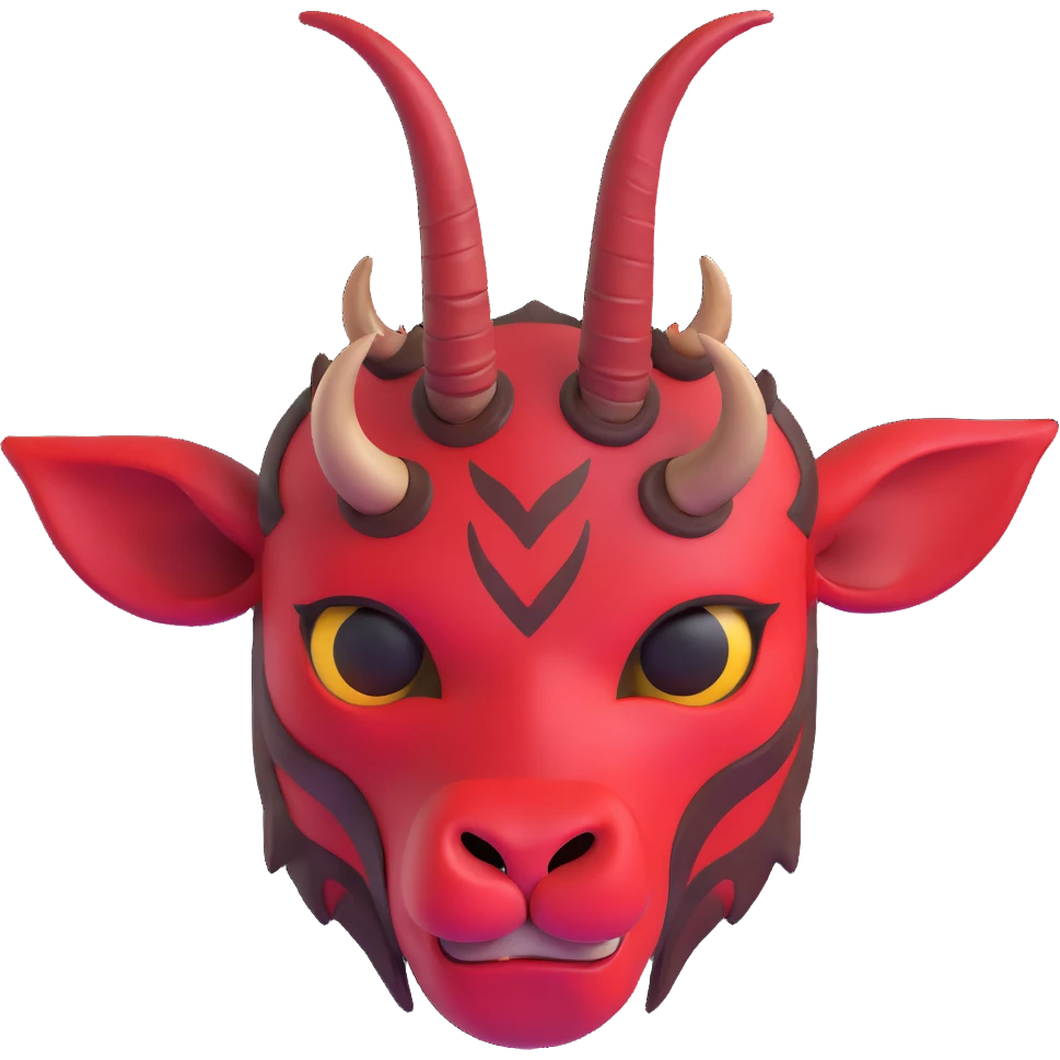 Belzebuth as a devil with red skin and horns emoji