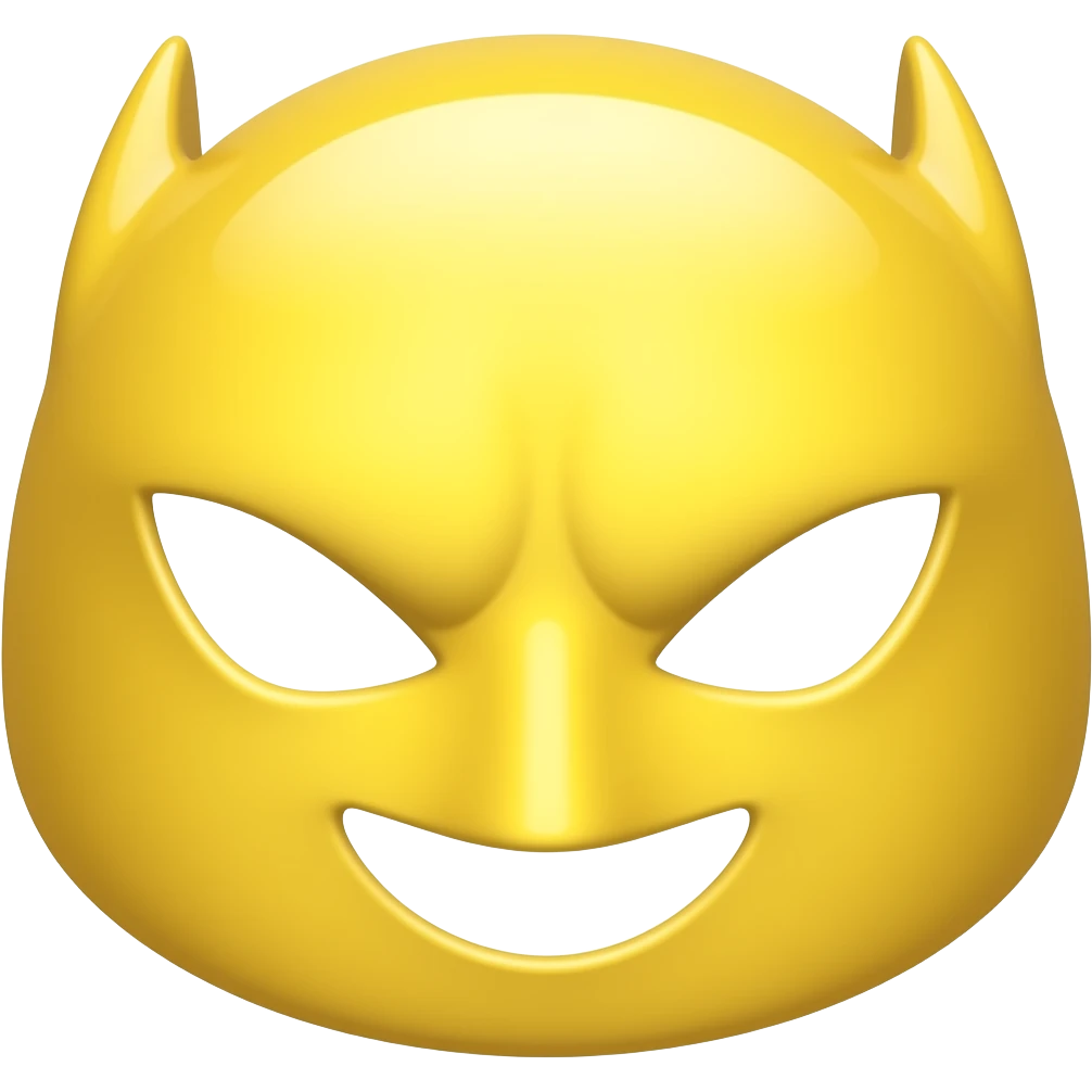 Superhero mask yellow smiely emoji