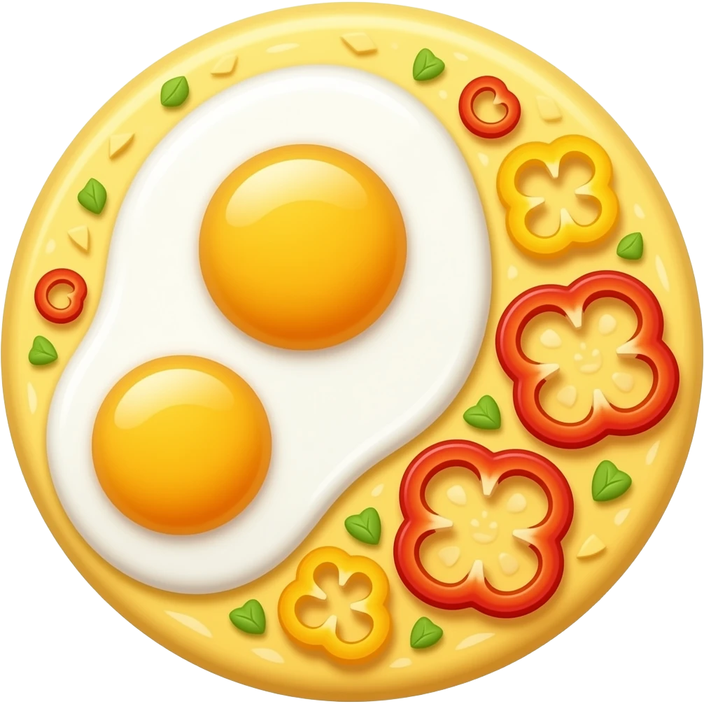 46. Pepper Omelette Yumurta Kırmızı pepper Sarı pepper emoji