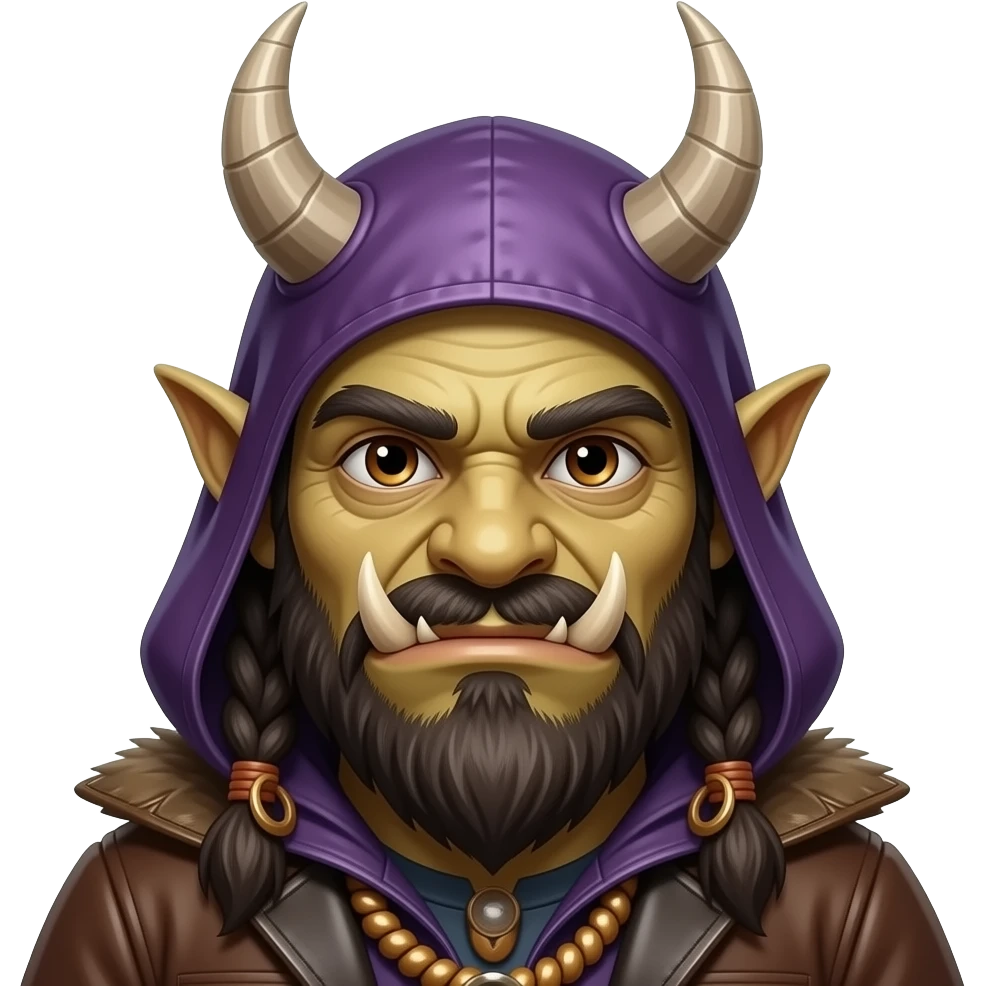 Orc in Halloween getup closeup emoji