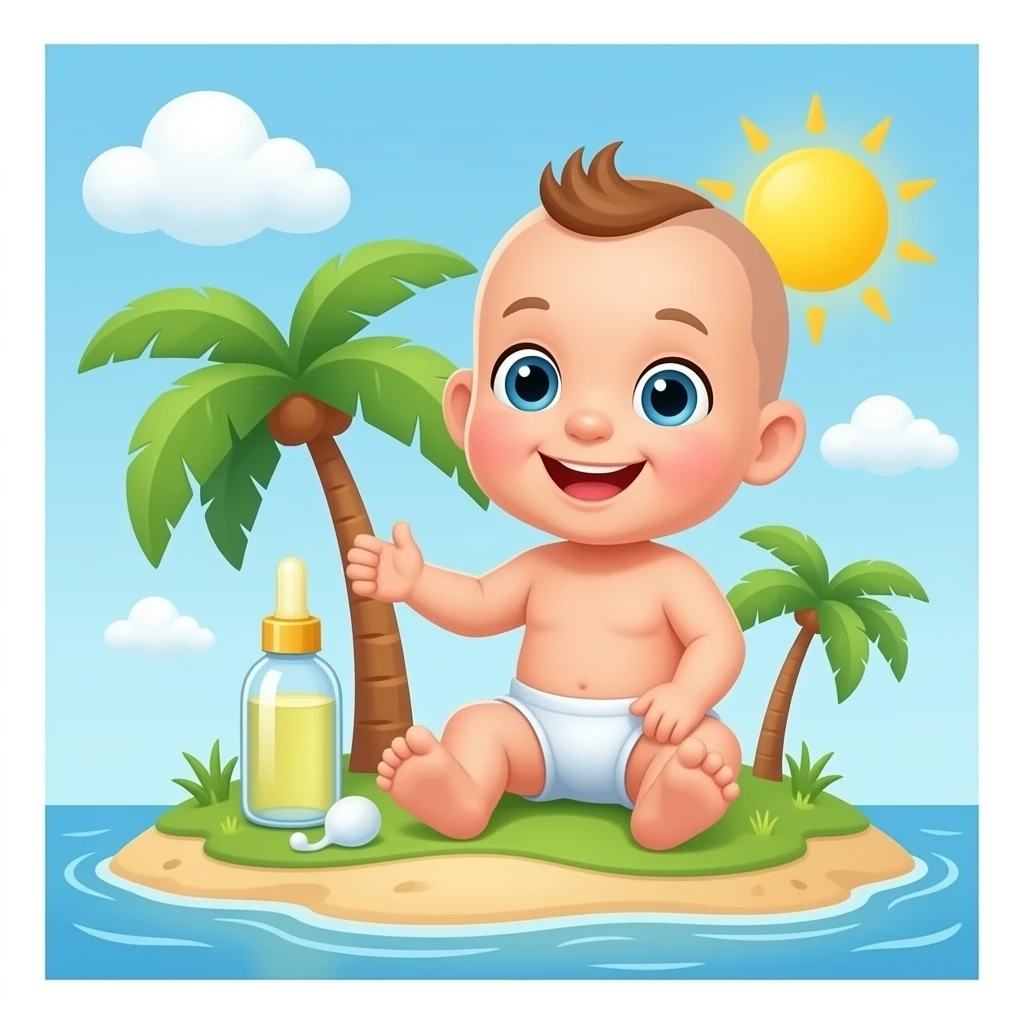 baby oil on a island emoji