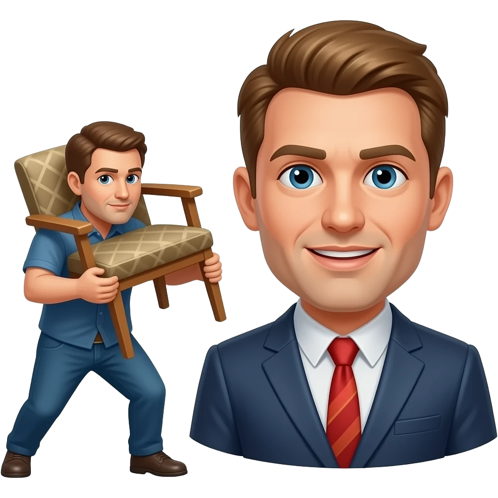 hit a man with a holding chair emoji