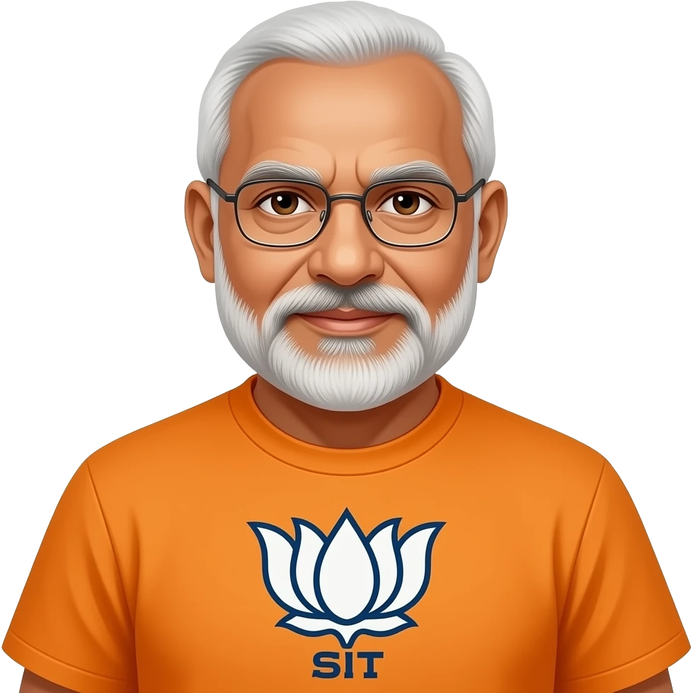 Modi wearing BJP t shirt emoji