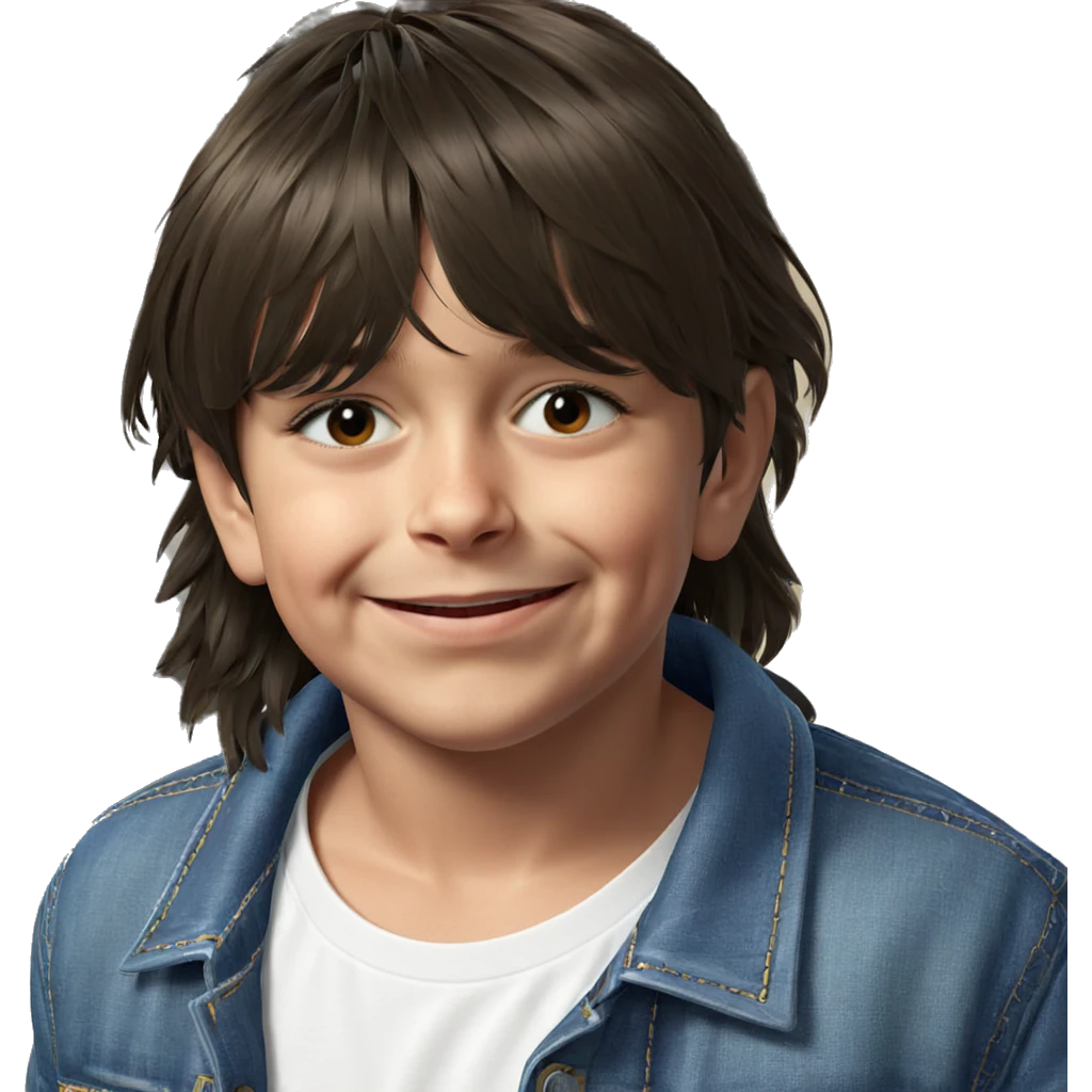 smiling boy in denim jacket emoji