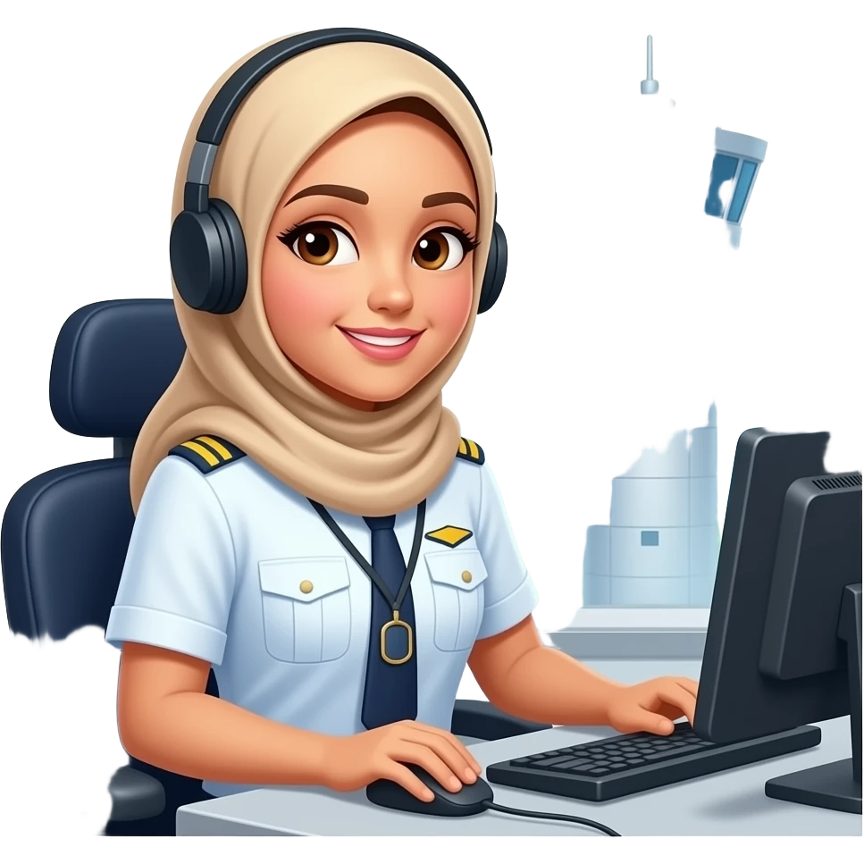 Wearing hijab please for the girl work in air traffic control emoji