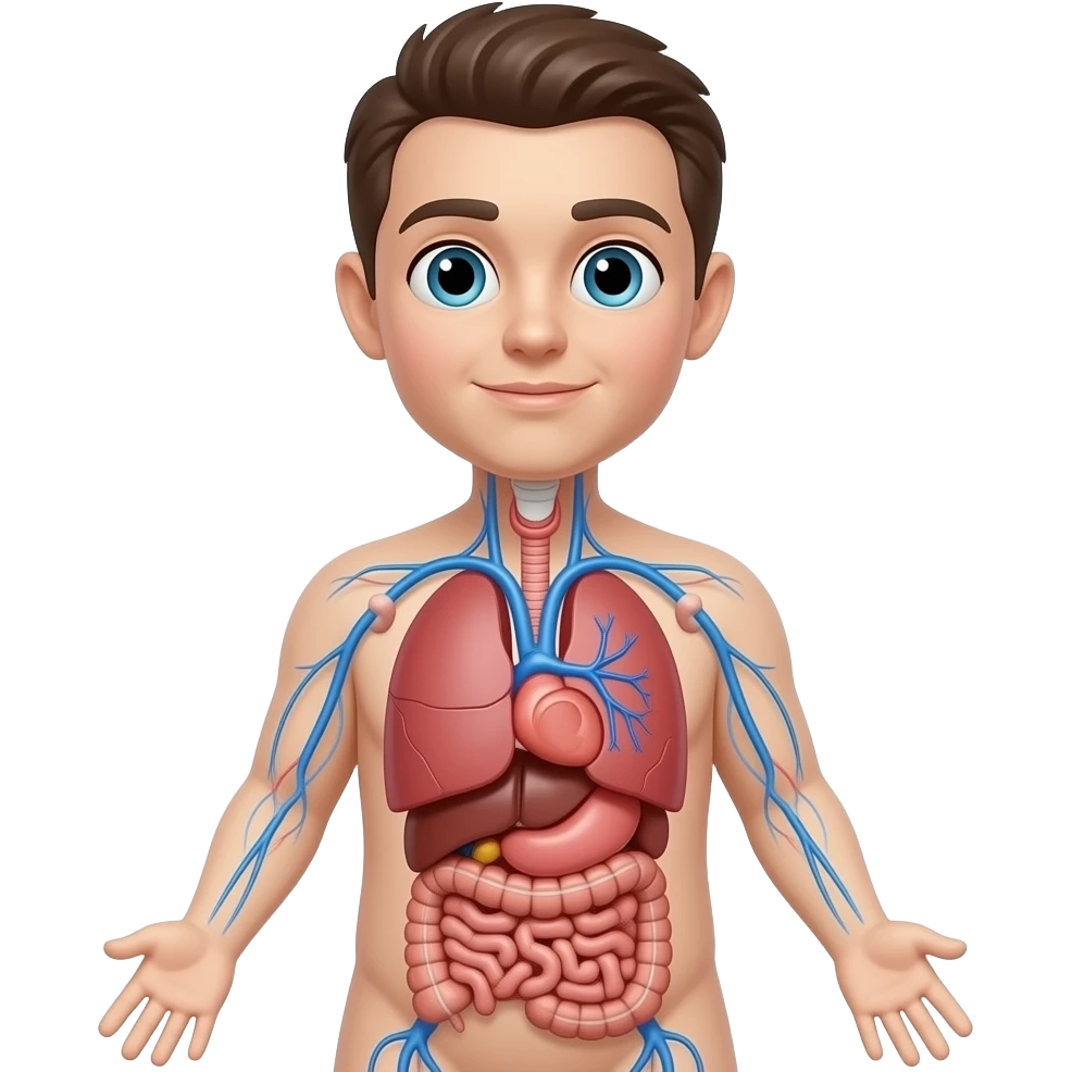 Créame una persona, cuerpo completo,representando el sistema respiratorio emoji