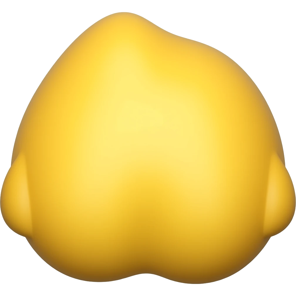 a round yellow ball, with 2 butt cheeks, looks like a peach. emoji