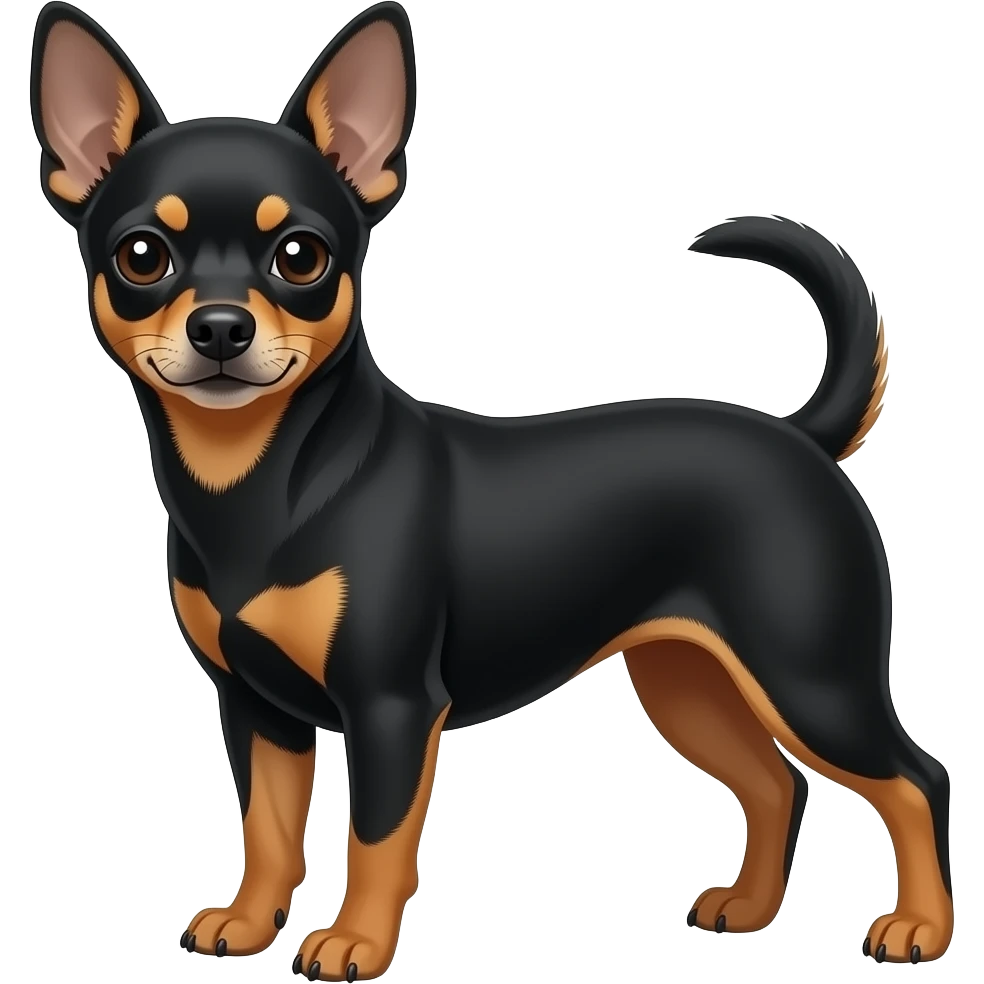 Jakru russce chihuahua Mélanger pinscher lady noire marron et brun emoji