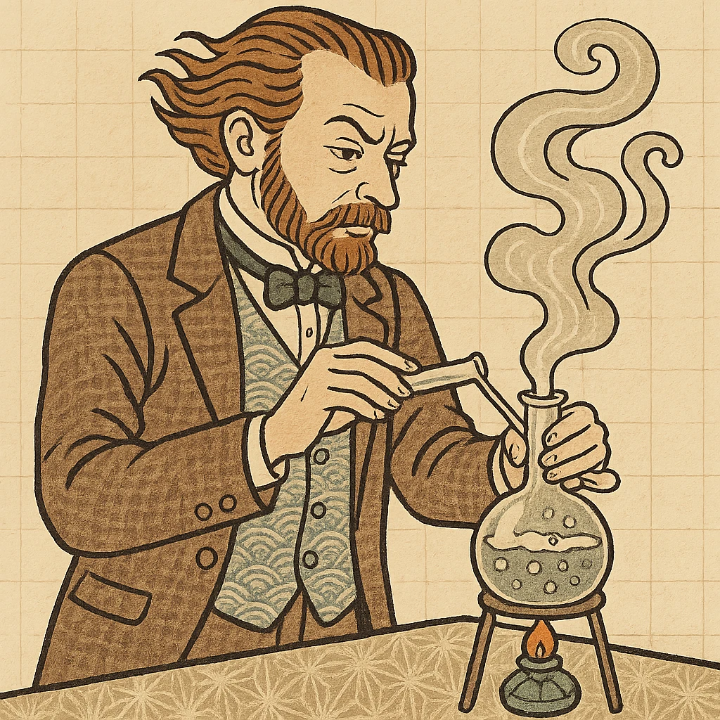 a victorian scientist carrying out an experiment  emoji