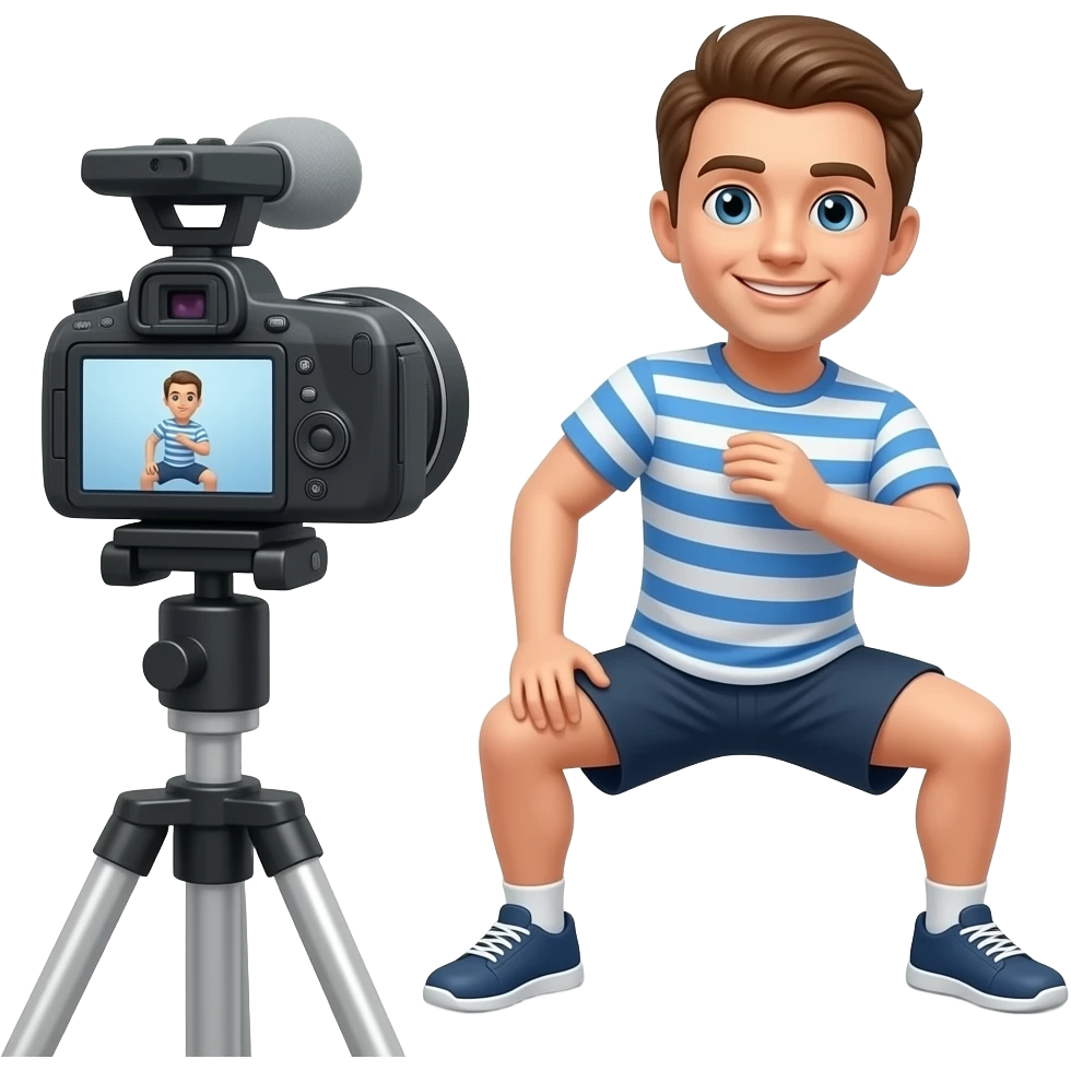 Generame a partir de ese emoji, que soy yo, un emoji como si estuviera haciendo un video del calentamiento emoji