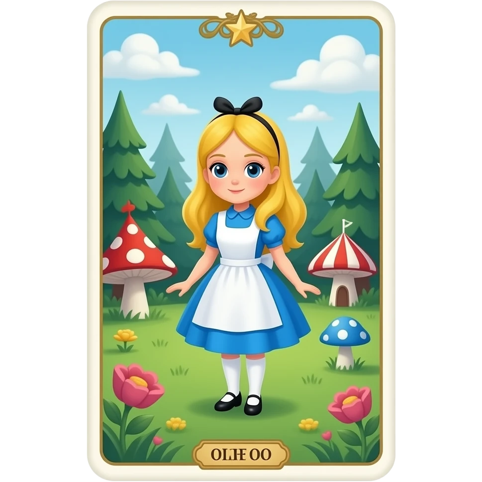 magical tarot card alice in wonderland theme emoji