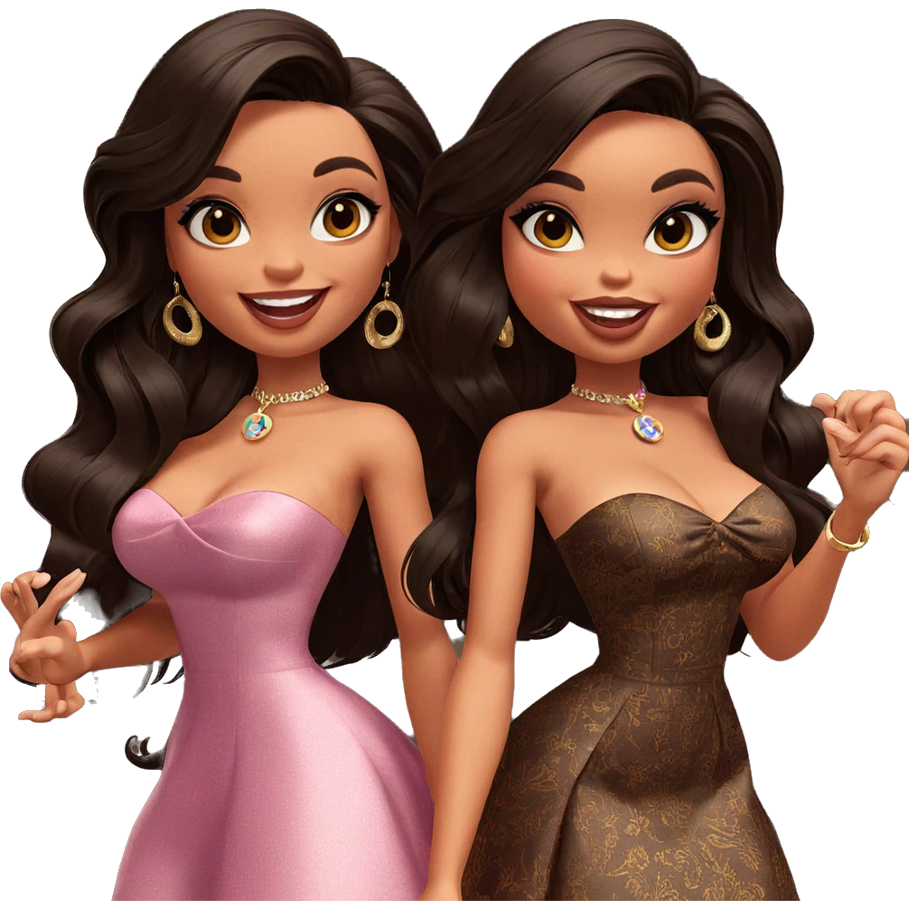 smiling girls in strapless dresses emoji