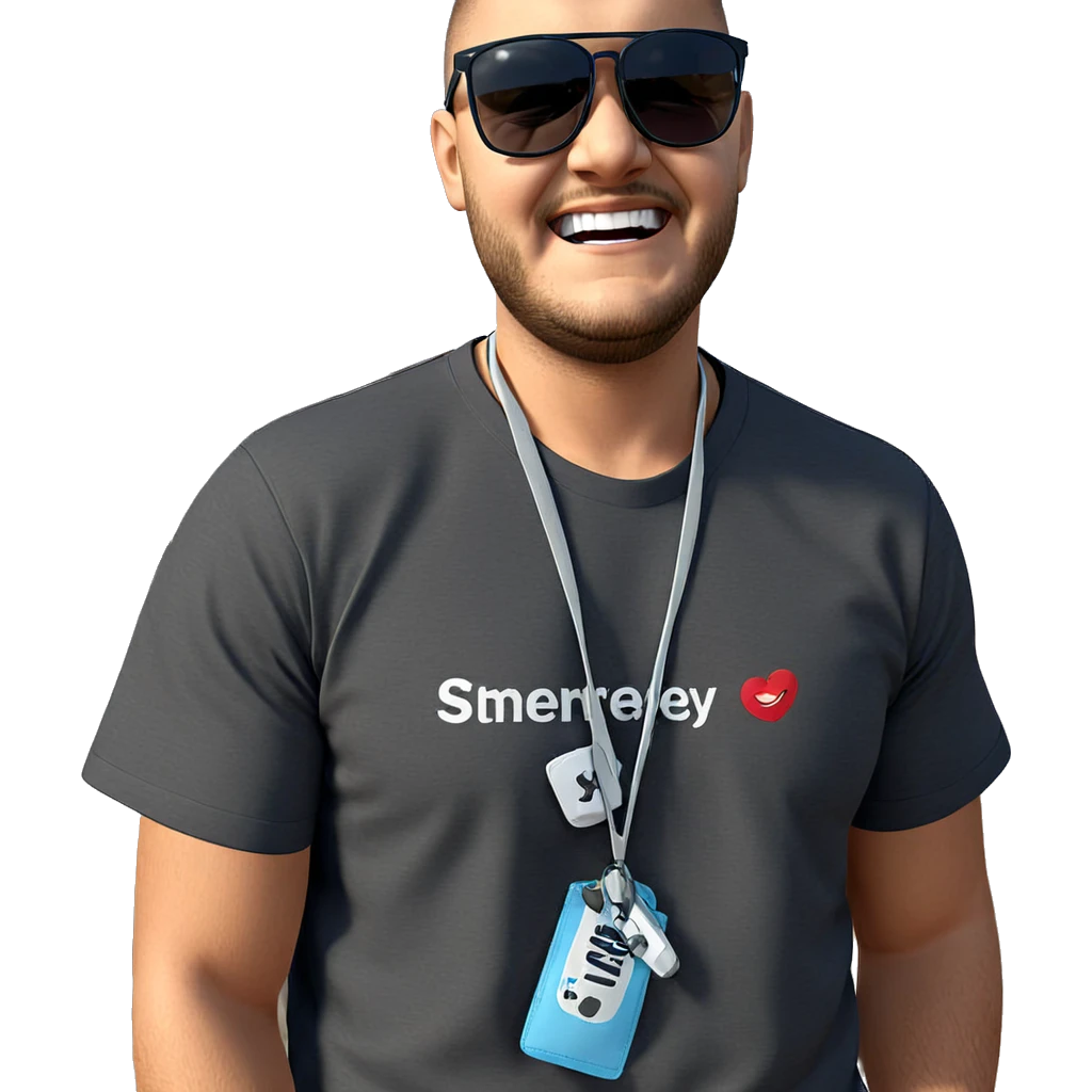 happy male outdoors in shirt emoji