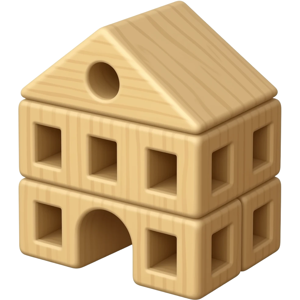 Wooden building blocks emoji