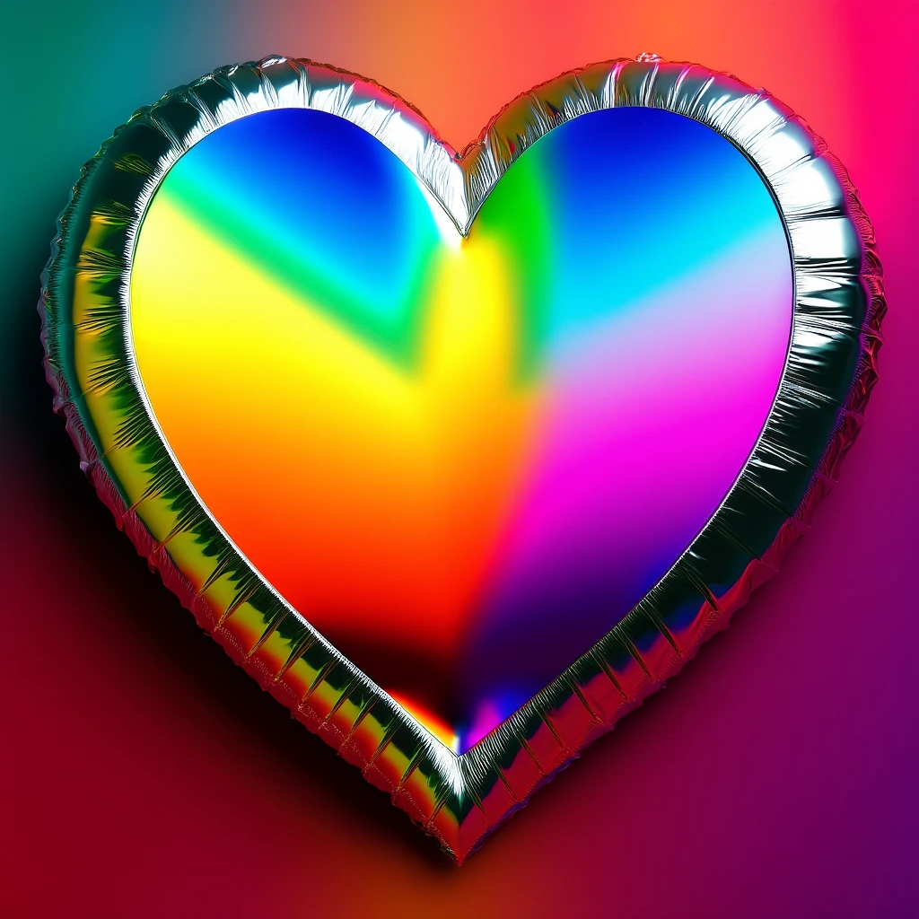 heart with a rainbow foil effect emoji