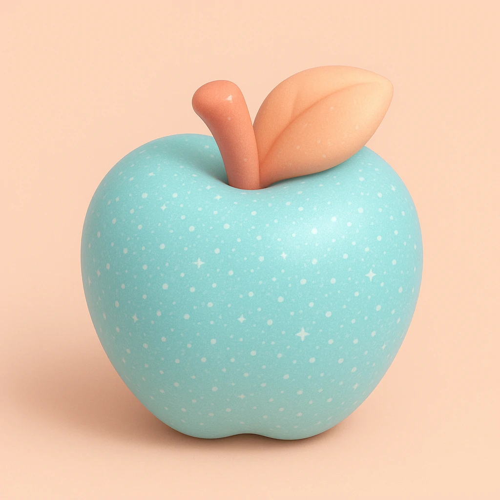 glitter green apple emoji
