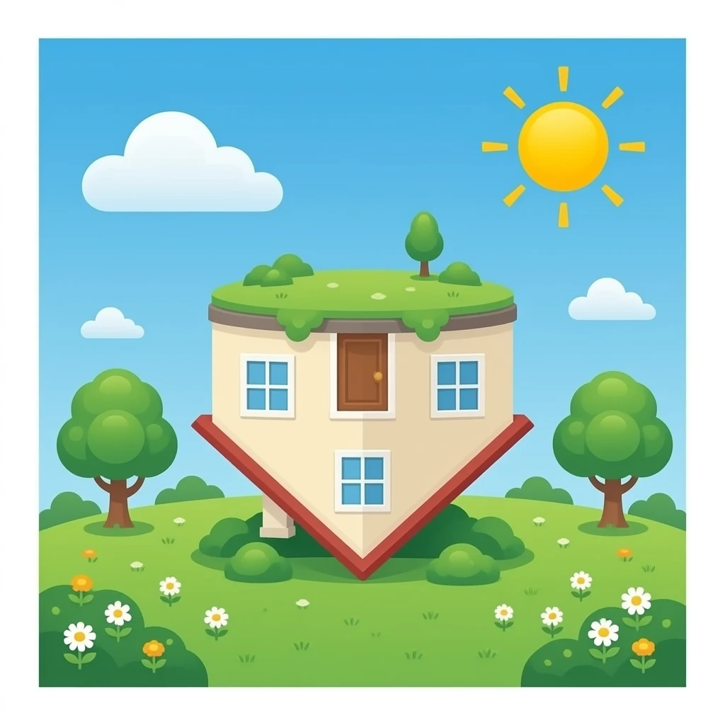 Silhouette of an upside-down house emoji