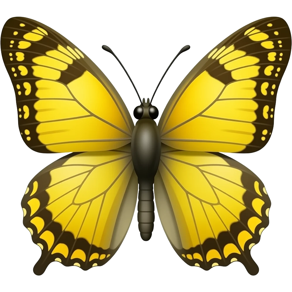 fully yellow butterfly with tiny black spots on the wings emoji