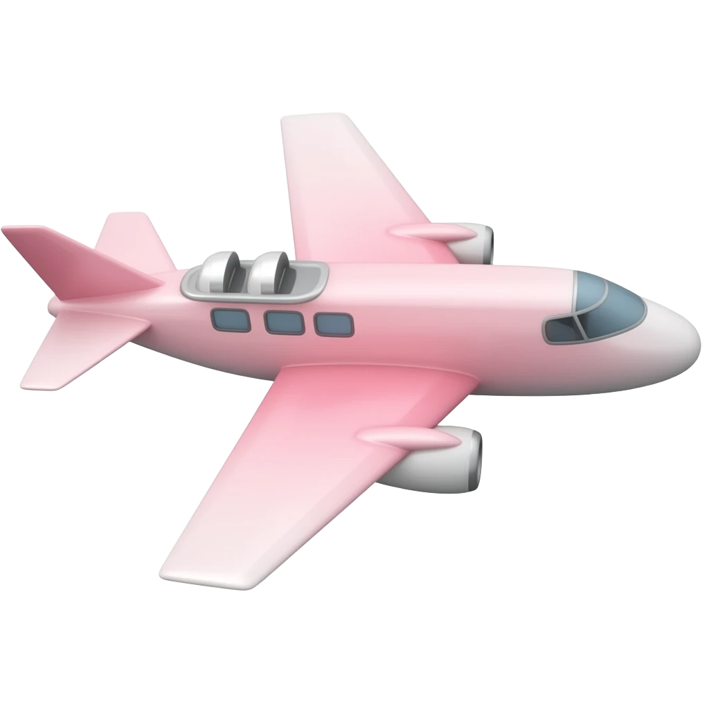 plane faced right up pink skinny realistic emoji
