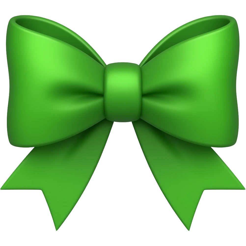 Green bow emoji