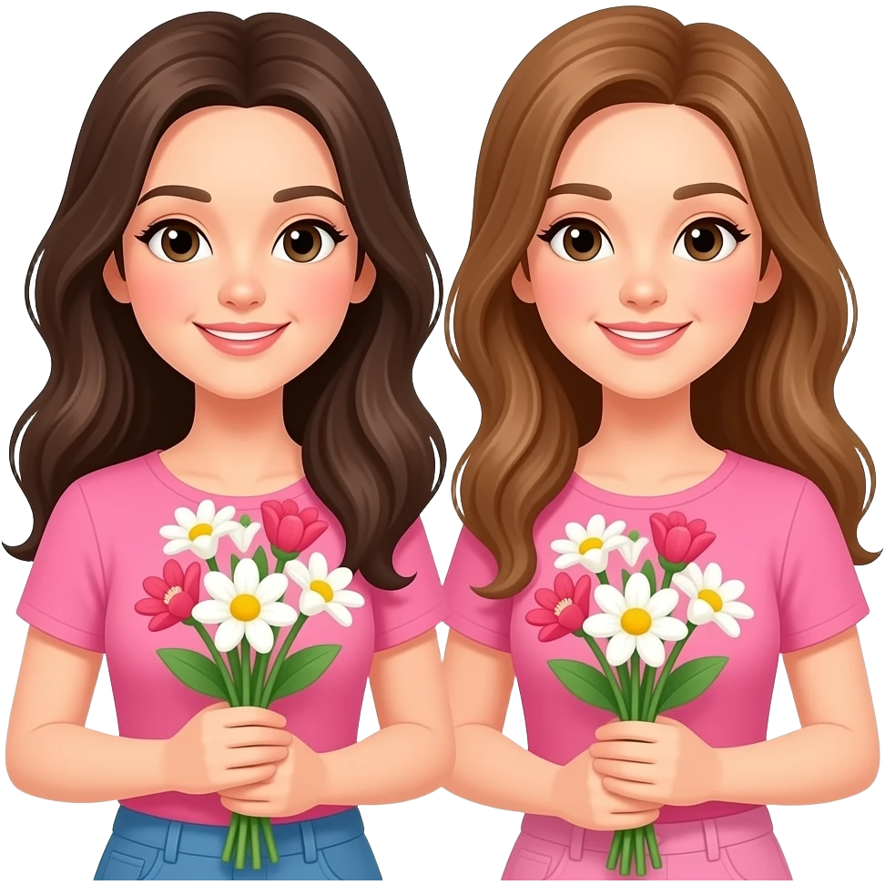 Women with flower and pink top emoji