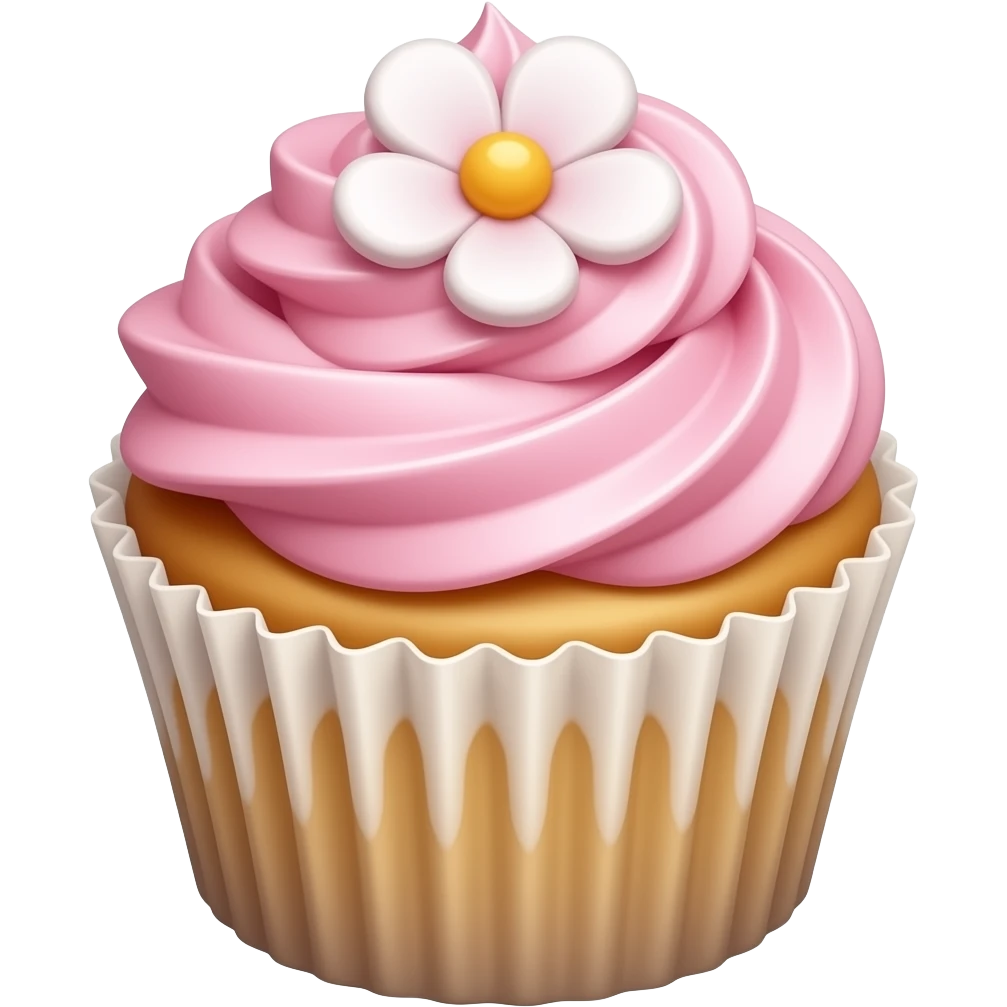 Cupcake with pink icing emoji