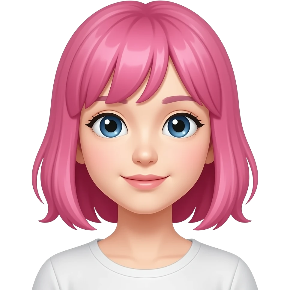 a japanese girl that has pink hair emoji