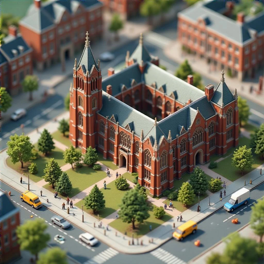 Photorealistic Isometric miniature of Yale Unibercity emoji