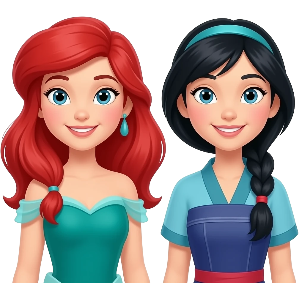 Ariel and mulan princesses disney emoji
