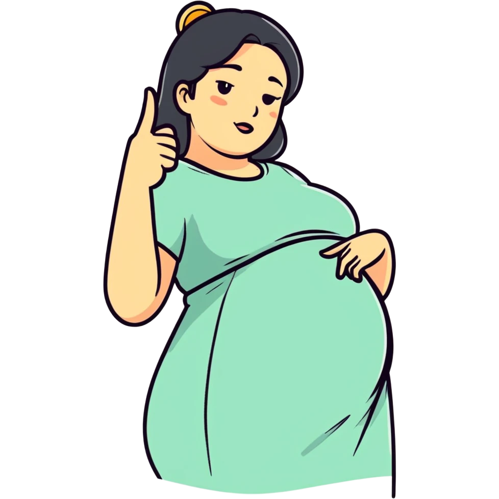  Middle finger and pregnant woman emoji